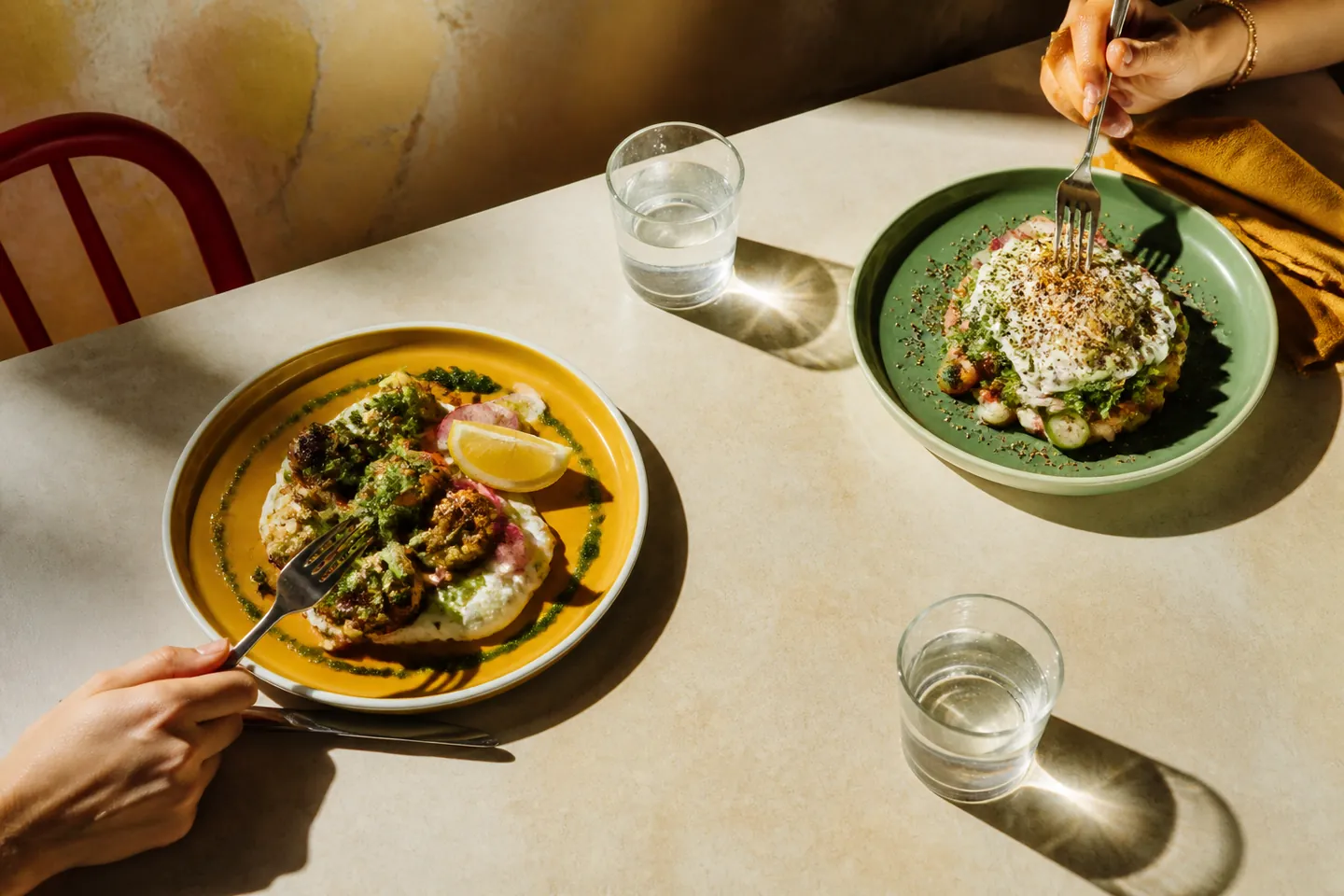 Unbranded concept dining scene; not a photograph of a Tini location.